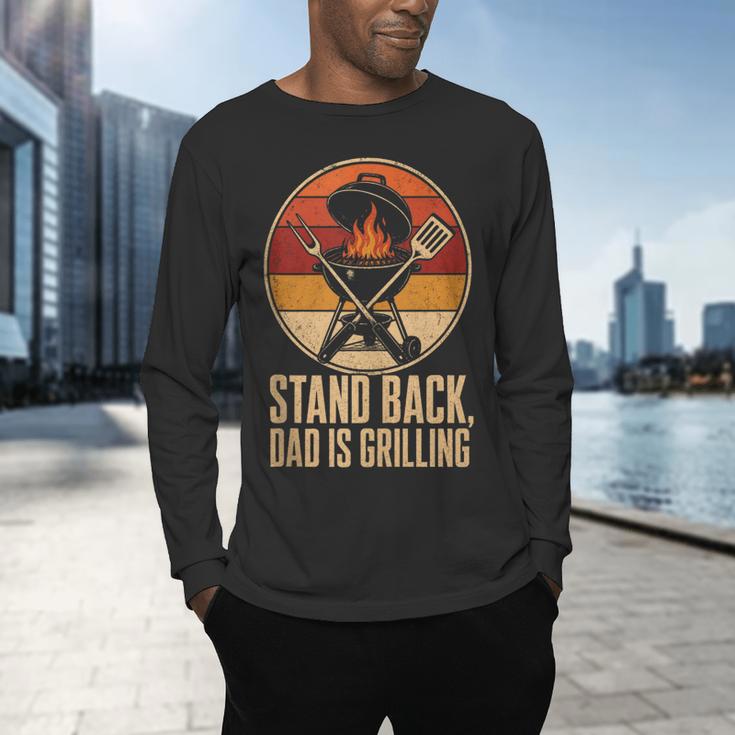 BBQ Dad Stand Back Dad Is Grilling Men's Long Sleeve T-Shirt