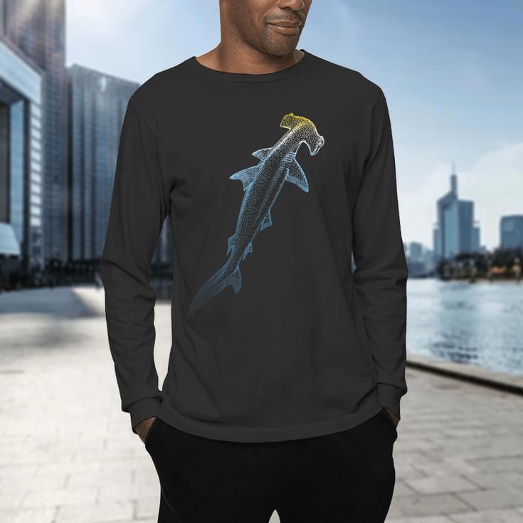 Beautiful Colors Swimming Hammerhead Shark Lovers Men's Long Sleeve T-Shirt