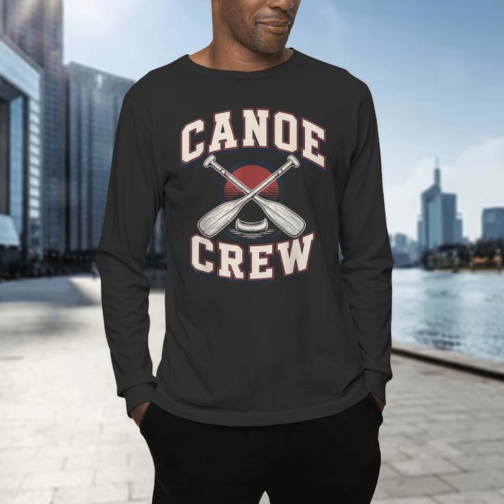 Canoe Crew Paddling Team Retro Graphic Men's Long Sleeve T-Shirt