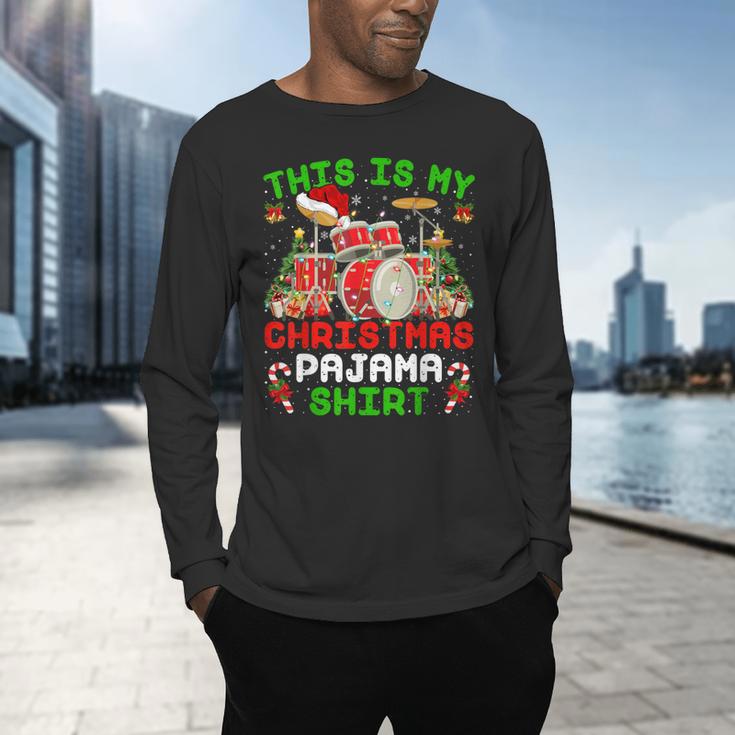 This Is My Christmas Pajama Shirt Drum Kit Christmas Men's Long Sleeve T-Shirt This Is My Christmas Pajama Shirt Drum Kit Christmas Men's Long Sleeve T-Shirt