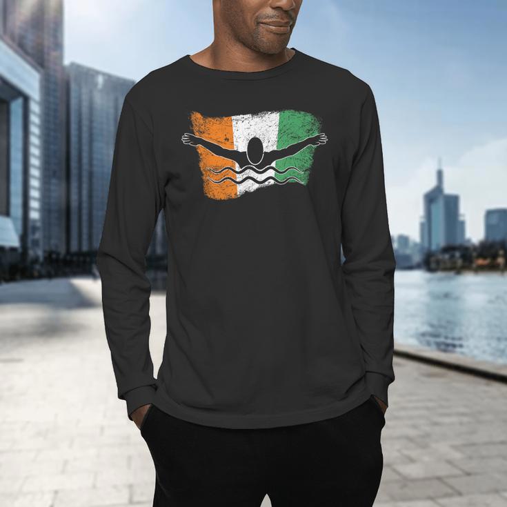 Cool Ireland Flag Vintage Irish Flag Swimmer Fly Swimming Men's Long Sleeve T-Shirt Cool Ireland Flag Vintage Irish Flag Swimmer Fly Swimming Men's Long Sleeve T-Shirt