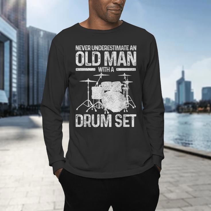 Drummer Drum Kit Vintage Drummer Men's Long Sleeve T-Shirt Drummer Drum Kit Vintage Drummer Men's Long Sleeve T-Shirt
