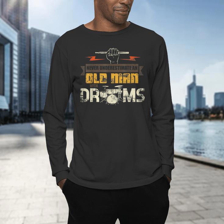 Drummer Drummer Pensioner Drum Kit Men's Long Sleeve T-Shirt