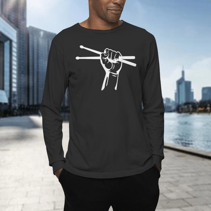 Drumsticks Hand Drum Kit Drummer Men's Long Sleeve T-Shirt Drumsticks Hand Drum Kit Drummer Men's Long Sleeve T-Shirt