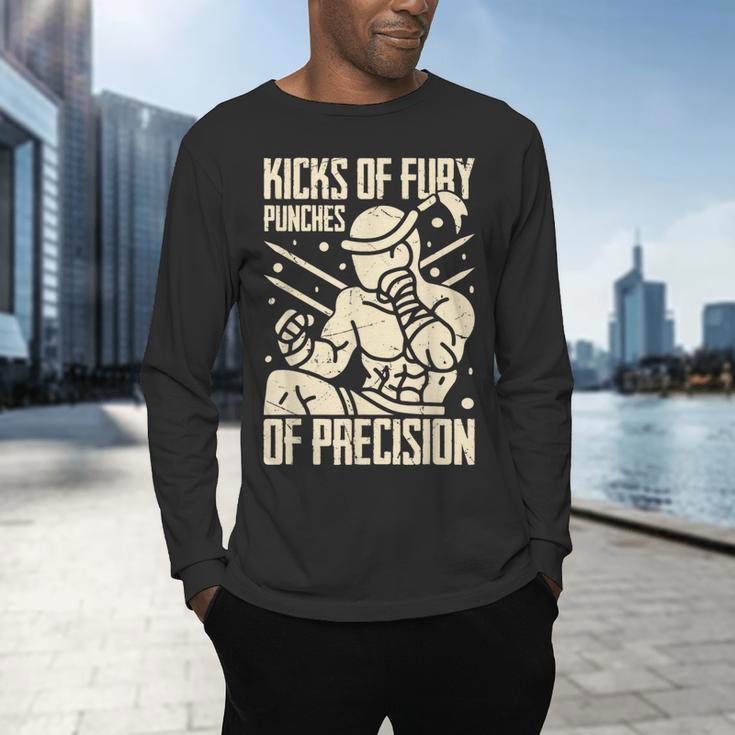 Kicks Of Fury Punches Of Precision Muay Thai Men's Long Sleeve T-Shirt Kicks Of Fury Punches Of Precision Muay Thai Men's Long Sleeve T-Shirt
