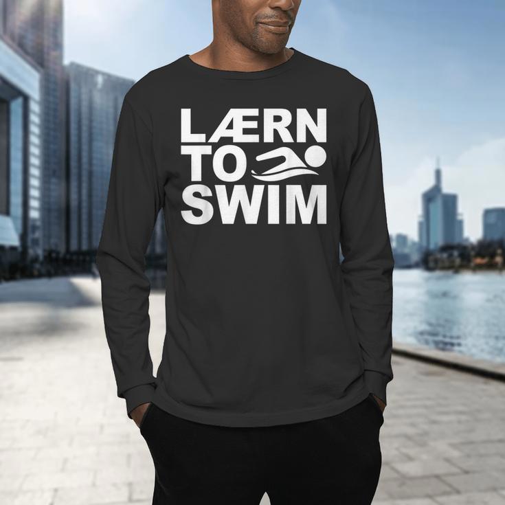 Learn To Swim Swimming Graphic Men's Long Sleeve T-Shirt Learn To Swim Swimming Graphic Men's Long Sleeve T-Shirt