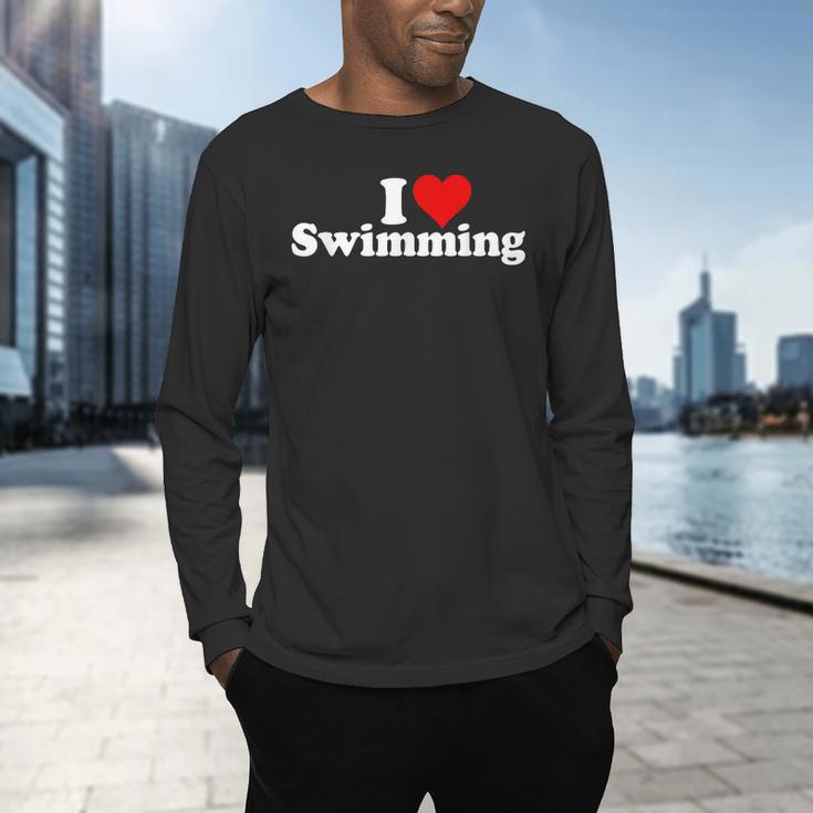 I LOVE HEART SWIMMING Men's Long Sleeve T-Shirt I LOVE HEART SWIMMING Men's Long Sleeve T-Shirt