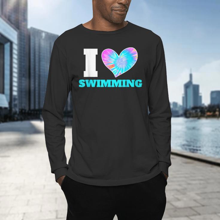 I Love Swimming Swimmer Swim Men's Long Sleeve T-Shirt I Love Swimming Swimmer Swim Men's Long Sleeve T-Shirt