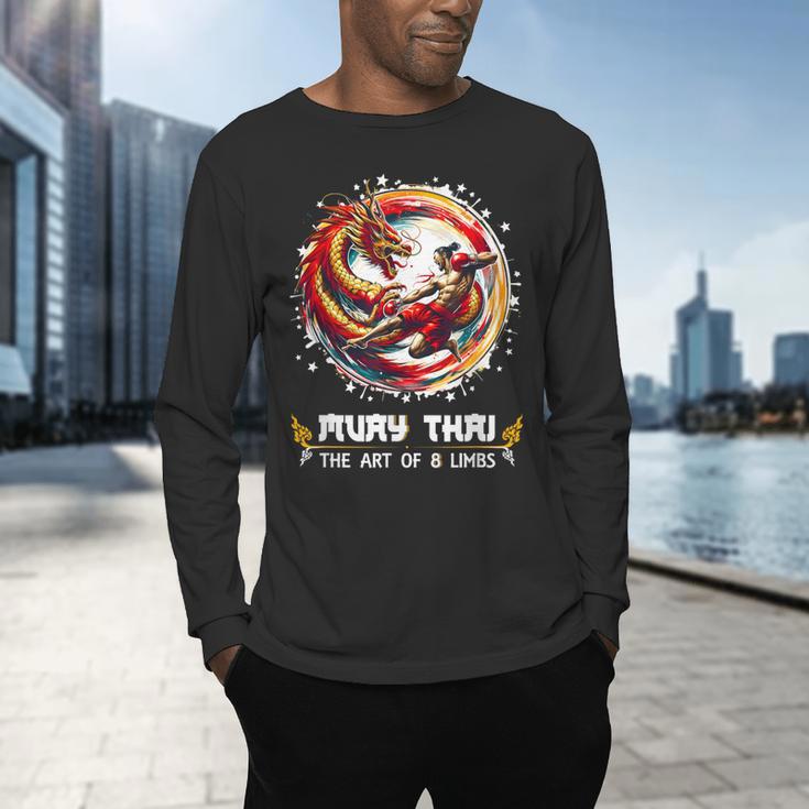 MMA Thai Boxing Art Of Eight Limbs Combat Muay Thai Men's Long Sleeve T-Shirt MMA Thai Boxing Art Of Eight Limbs Combat Muay Thai Men's Long Sleeve T-Shirt