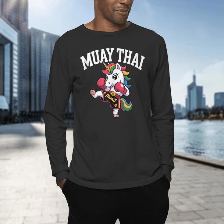 Muay Thai Art For Girls Kids Women Mixed Martial Arts Men's Long Sleeve T-Shirt