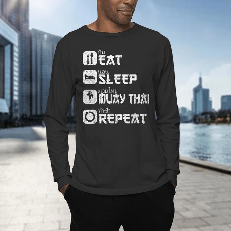 Muay Thai Boxing Thai Boxer Thai Kickboxing Men's Long Sleeve T-Shirt