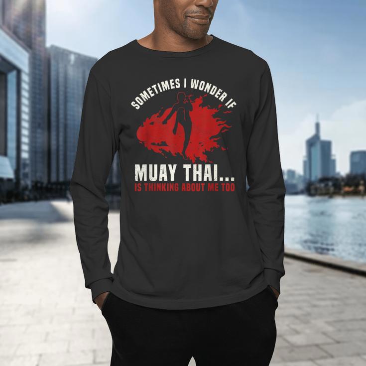 Muay Thai Boxing Teacher Kickboxing Martial Arts Instructor Men's Long Sleeve T-Shirt