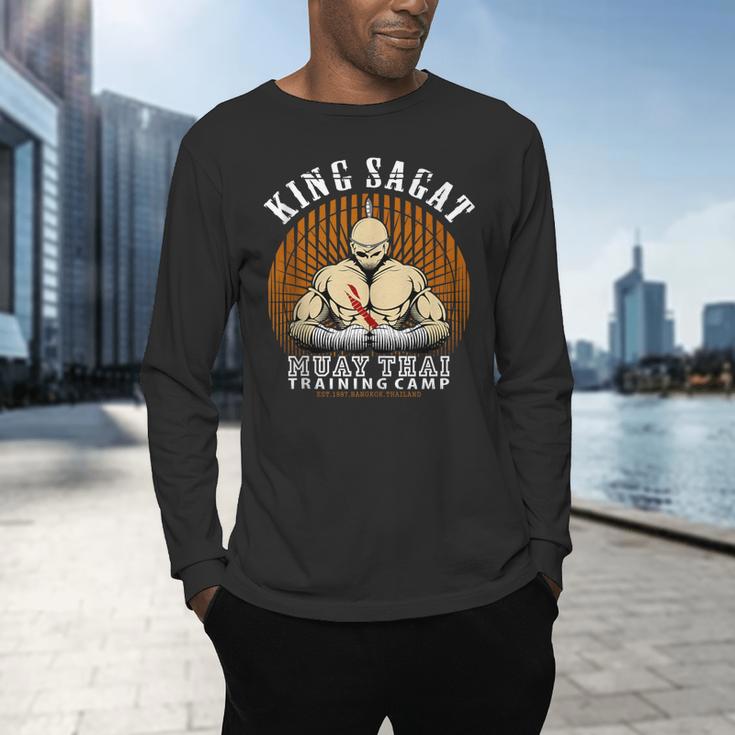 Muay Thai Boxing Training Gym Sagat Training Camp Men's Long Sleeve T-Shirt