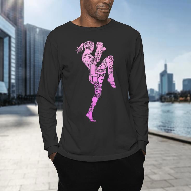 Muay Thai Thai Boxing Women Girls Children Men's Long Sleeve T-Shirt