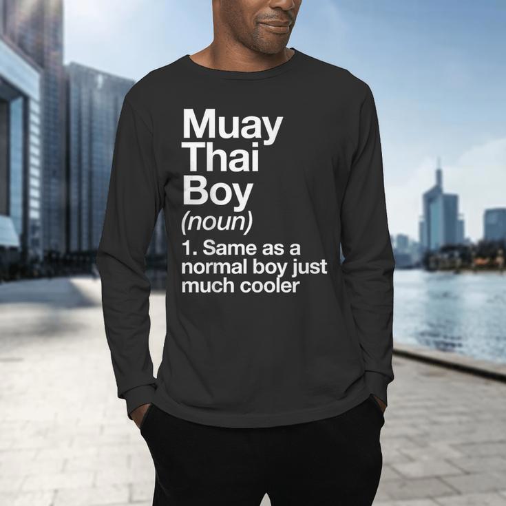 Muay Thai Boy Definition Martial Arts Sports Men's Long Sleeve T-Shirt