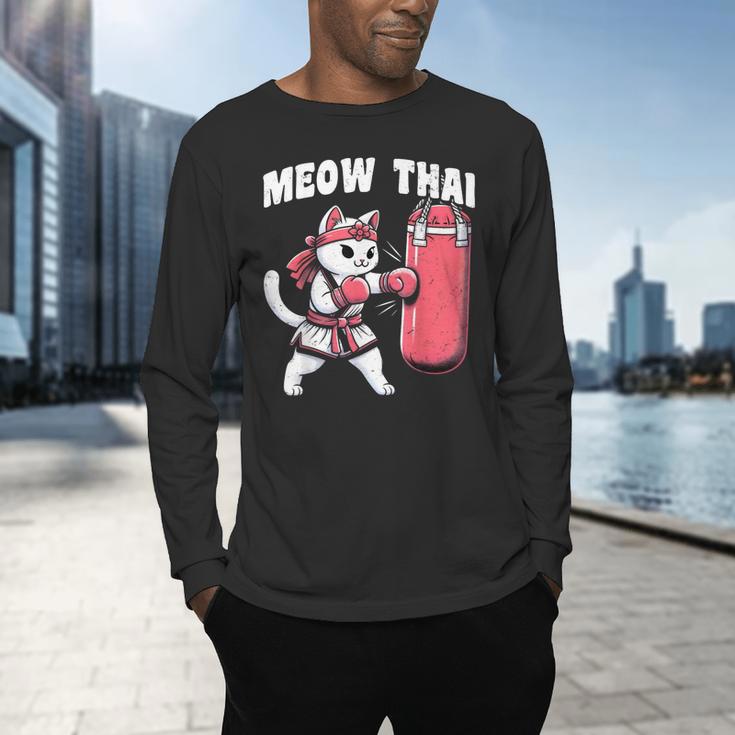 Muay Thai Cat Meow Thai Women Neko Costume Muay Thai Men's Long Sleeve T-Shirt