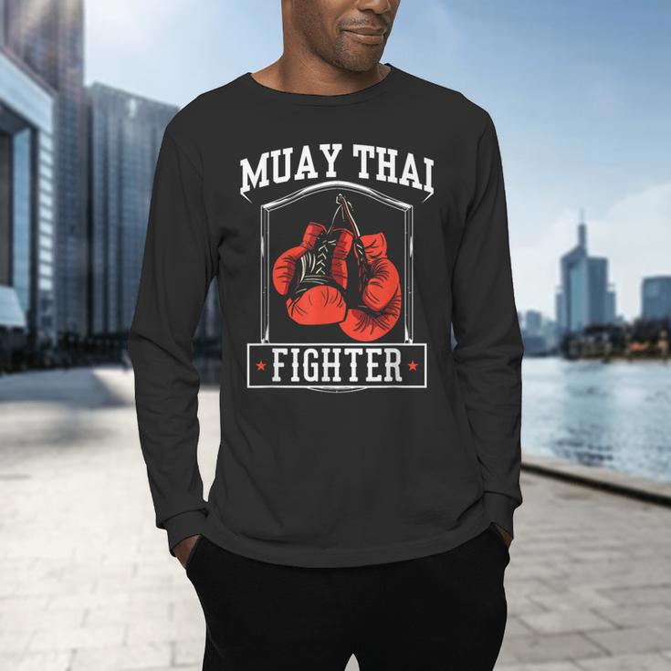 Muay Thai Fighter Hobby Boxing Martial Arts Men's Long Sleeve T-Shirt