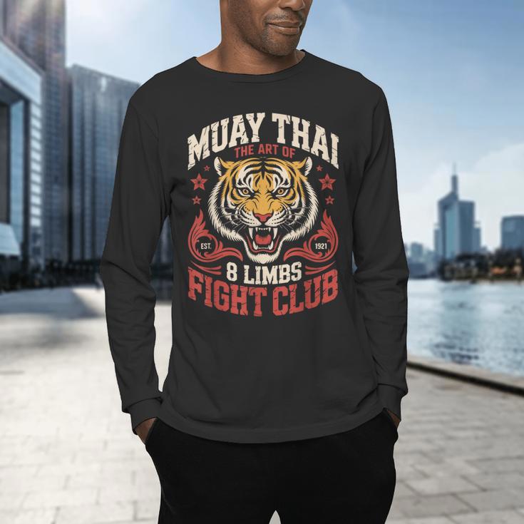 Muay Thai Fighter Tiger 8 Limbs Thai Boxing Men's Long Sleeve T-Shirt Muay Thai Fighter Tiger 8 Limbs Thai Boxing Men's Long Sleeve T-Shirt