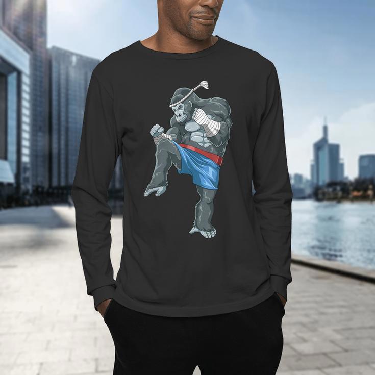 Muay Thai Gorilla Thai Boxing Men's Long Sleeve T-Shirt Muay Thai Gorilla Thai Boxing Men's Long Sleeve T-Shirt