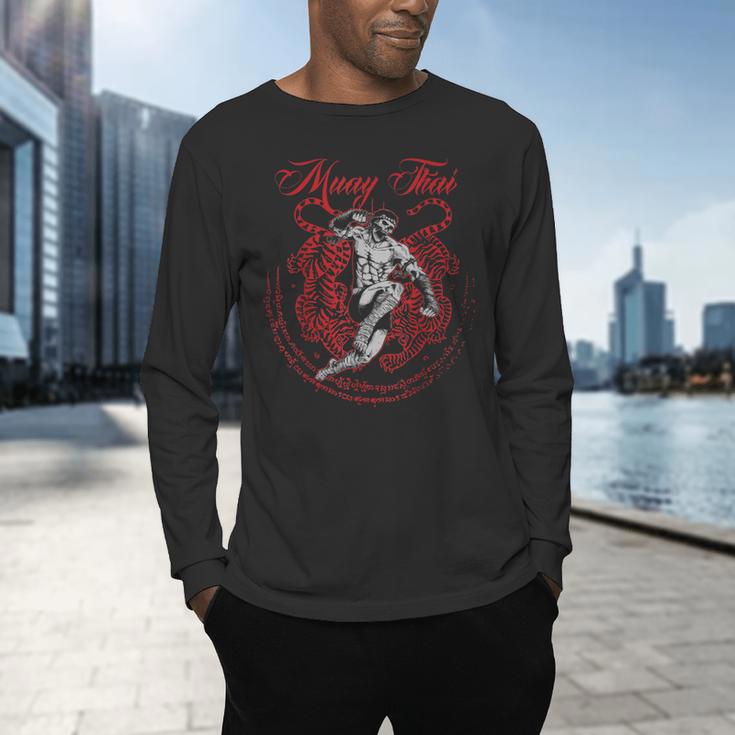 Muay Thai Kickboxing Martial Art Fighter Thai Boxing Men's Long Sleeve T-Shirt