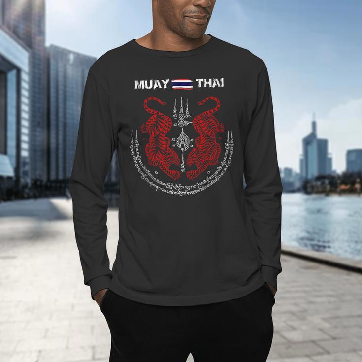 Muay Thai Kickboxing Thailand T-Shirt Men's Long Sleeve T-Shirt Muay Thai Kickboxing Thailand T-Shirt Men's Long Sleeve T-Shirt