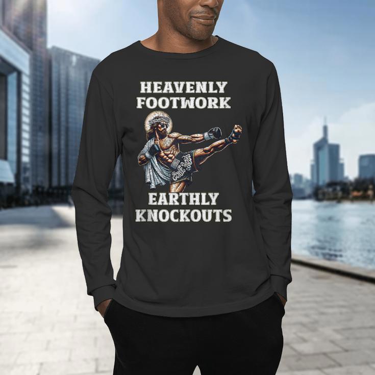 Muay Thai Lord Jesus Kickboxing Christian Men's Long Sleeve T-Shirt