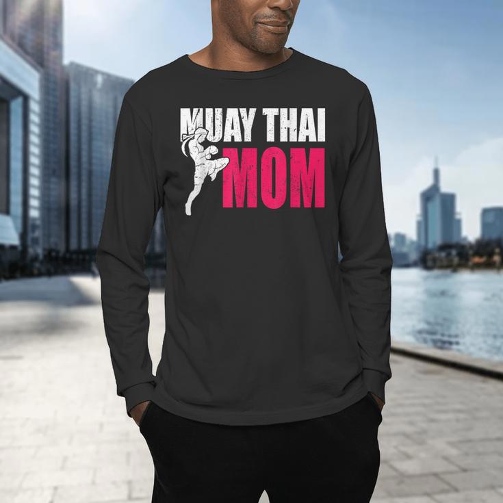 Muay Thai Mom Women Boxing Kickboxing MMA Muay Thai Men's Long Sleeve T-Shirt