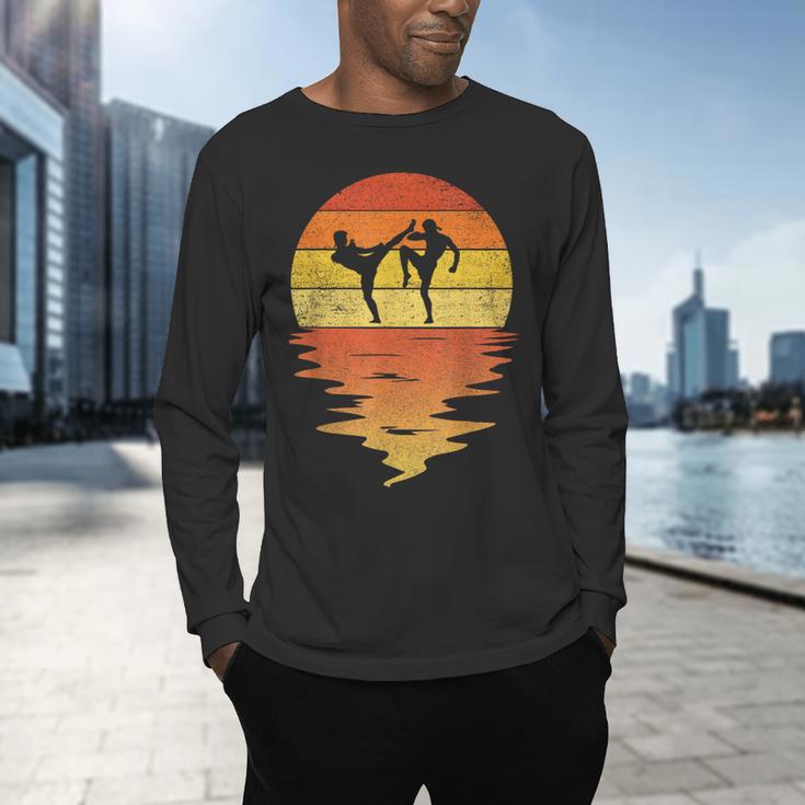 Muay Thai Shirt Retro Sunset 70s Vintage Muay Thai Men's Long Sleeve T-Shirt Muay Thai Shirt Retro Sunset 70s Vintage Muay Thai Men's Long Sleeve T-Shirt