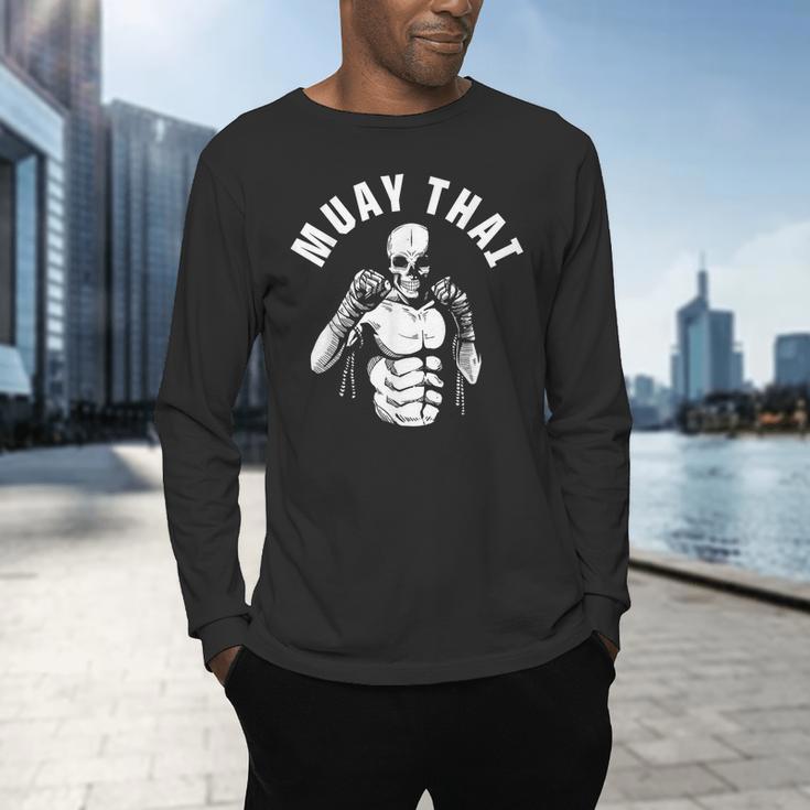 Muay Thai Skeleton Fighter MMA Club Coach Martial Arts Fight Men's Long Sleeve T-Shirt Muay Thai Skeleton Fighter MMA Club Coach Martial Arts Fight Men's Long Sleeve T-Shirt