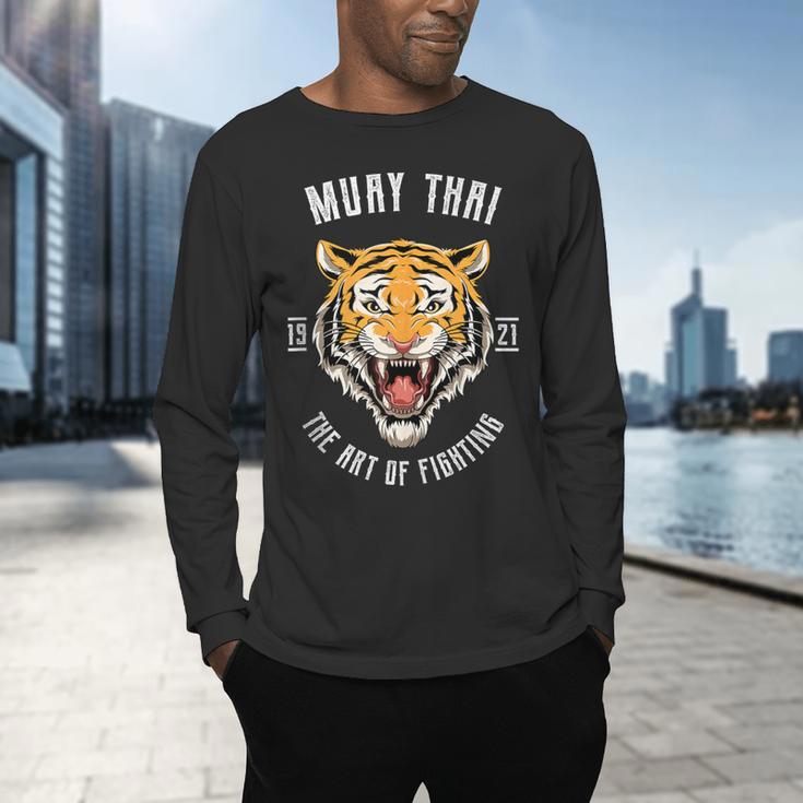 Muay Thai Tiger Thai Boxing Men's Long Sleeve T-Shirt Muay Thai Tiger Thai Boxing Men's Long Sleeve T-Shirt