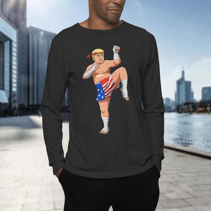 Muay Thai Trump Make Muay Thai Great Again Men's Long Sleeve T-Shirt Muay Thai Trump Make Muay Thai Great Again Men's Long Sleeve T-Shirt