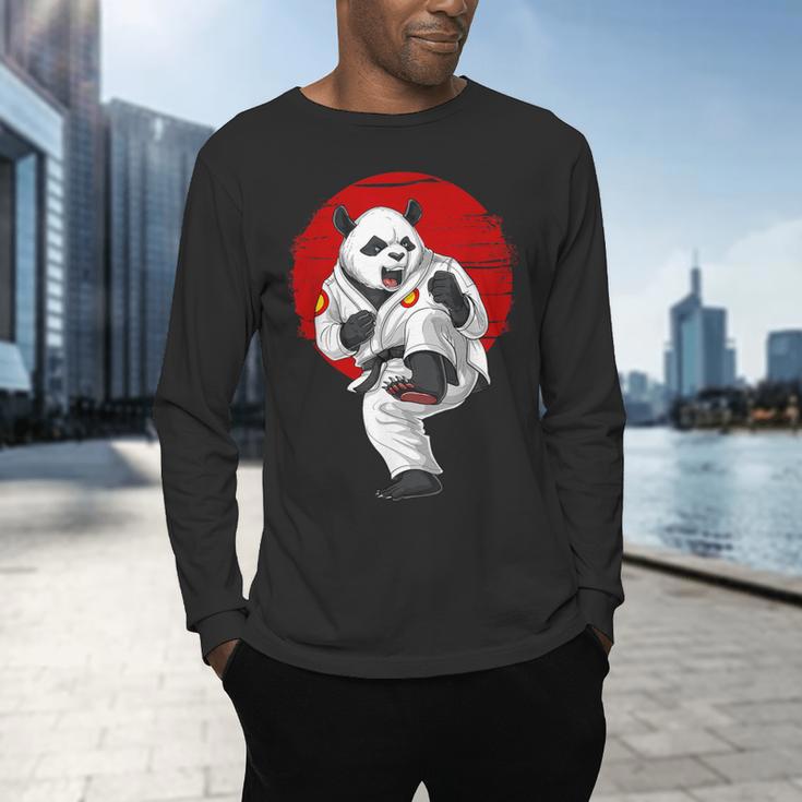 Panda Bear Karate Kickboxing Muay Thai Martial Arts Men's Long Sleeve T-Shirt