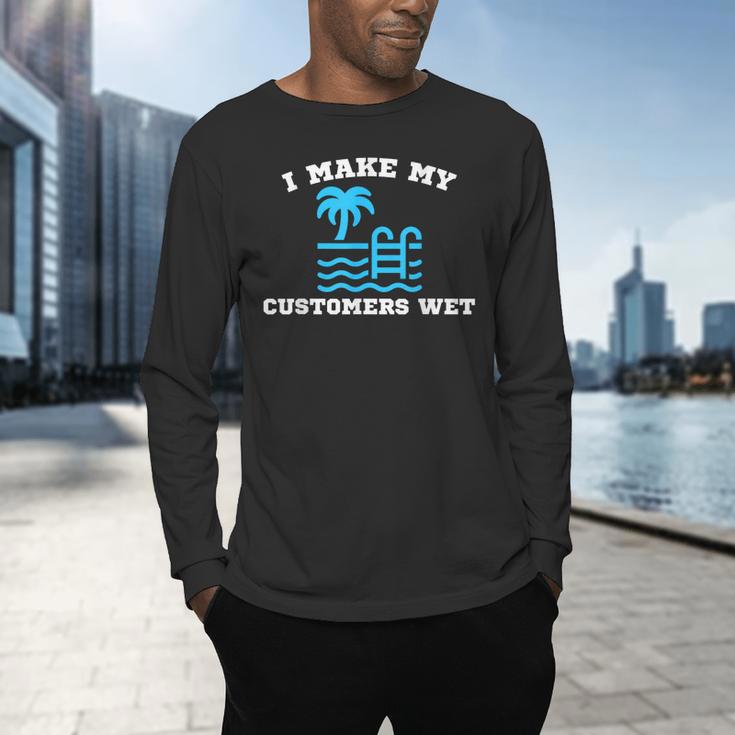 Pool Boy For Swimming Pool Service Guy Men's Long Sleeve T-Shirt