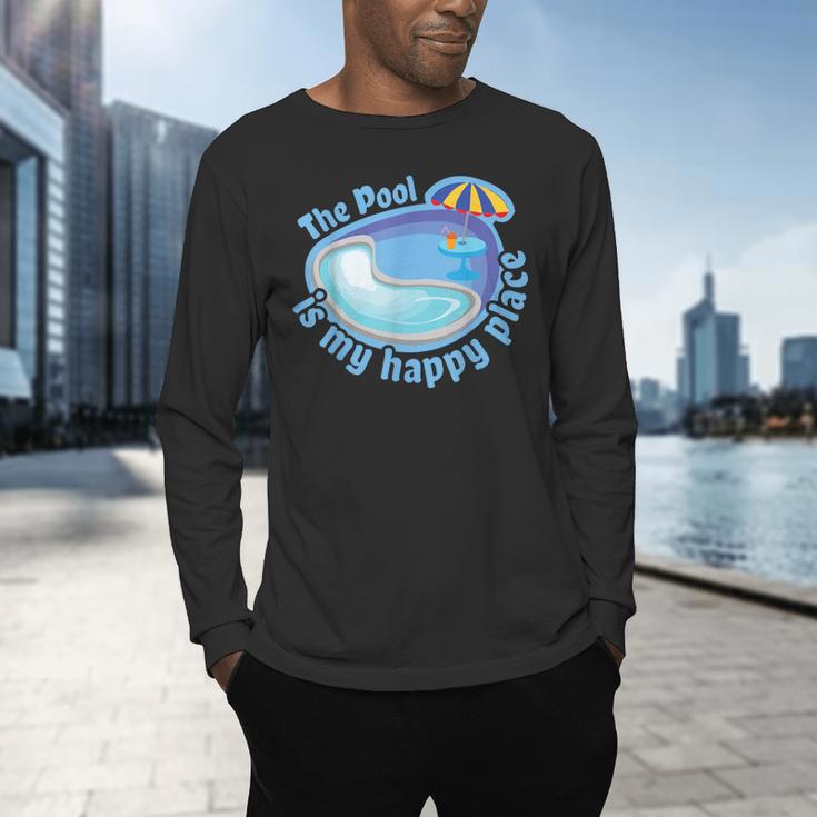 The Pool Is My Happy PlaceShirt Summer Swimming Tee Men's Long Sleeve T-Shirt The Pool Is My Happy PlaceShirt Summer Swimming Tee Men's Long Sleeve T-Shirt