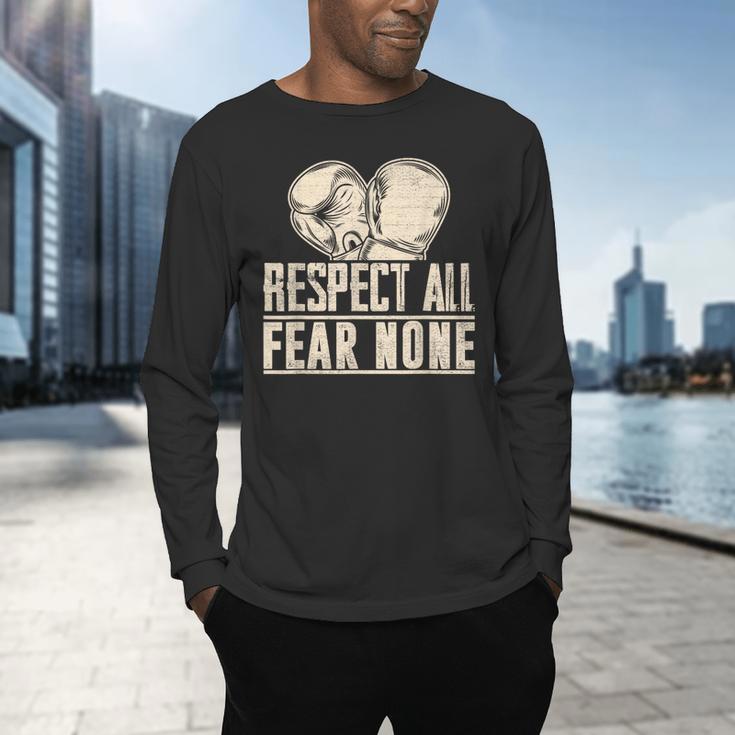 Respect All Fear None Muay Thai Men's Long Sleeve T-Shirt Respect All Fear None Muay Thai Men's Long Sleeve T-Shirt