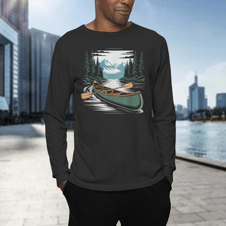 Solo Canoe Tourer Who Knows Every Rapid Campsite Portage Men's Long Sleeve T-Shirt