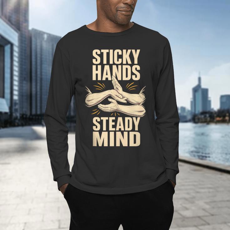 Sticky Hands Steady Mind Muay Thai Boxing Sleeveless Men's Long Sleeve T-Shirt