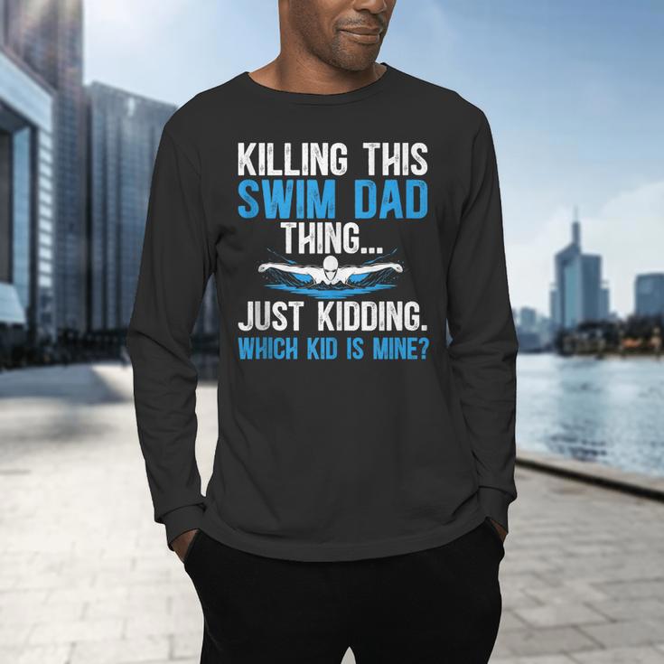 This Swim Dad Thing Swimming Dad Of A Swimmer Father Men's Long Sleeve T-Shirt This Swim Dad Thing Swimming Dad Of A Swimmer Father Men's Long Sleeve T-Shirt