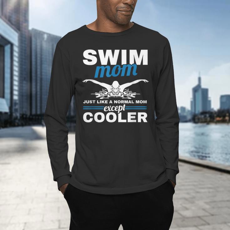 Swimmer Mother Swimming Women Swim Mom Like A Normal Mom Men's Long Sleeve T-Shirt Swimmer Mother Swimming Women Swim Mom Like A Normal Mom Men's Long Sleeve T-Shirt
