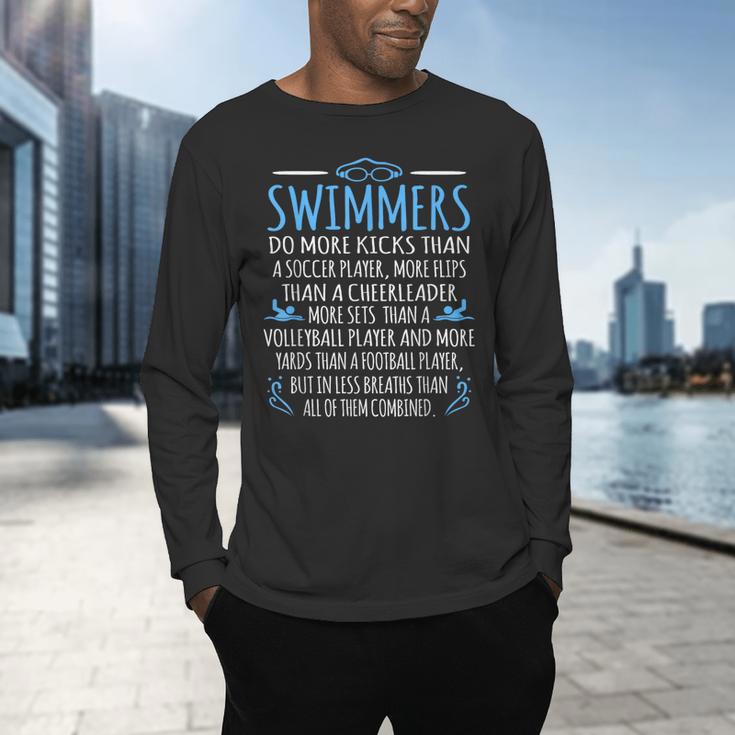 Swimmers Facts Swimming Swim Coach Men Women Graphic Small Men's Long Sleeve T-Shirt Swimmers Facts Swimming Swim Coach Men Women Graphic Small Men's Long Sleeve T-Shirt