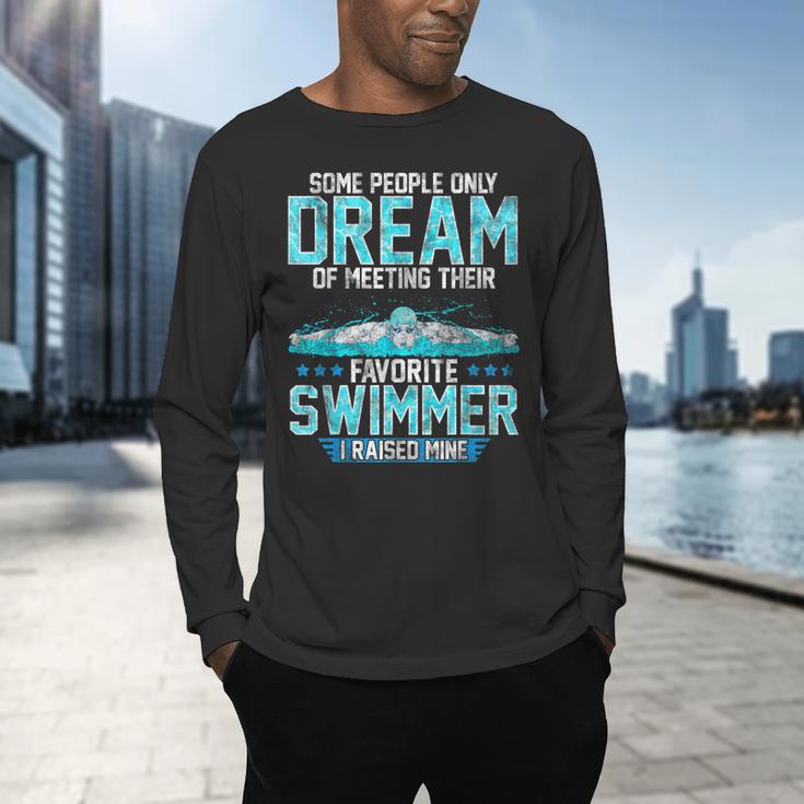 Swimming Parent Swimmer Mom Dad My Favorite Swim Meet Men's Long Sleeve T-Shirt