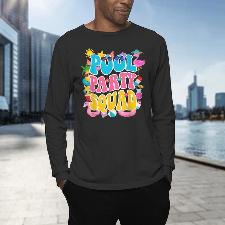 Swimming Pool Party Squad Beach Pool Party Matching Beach Men's Long Sleeve T-Shirt Swimming Pool Party Squad Beach Pool Party Matching Beach Men's Long Sleeve T-Shirt