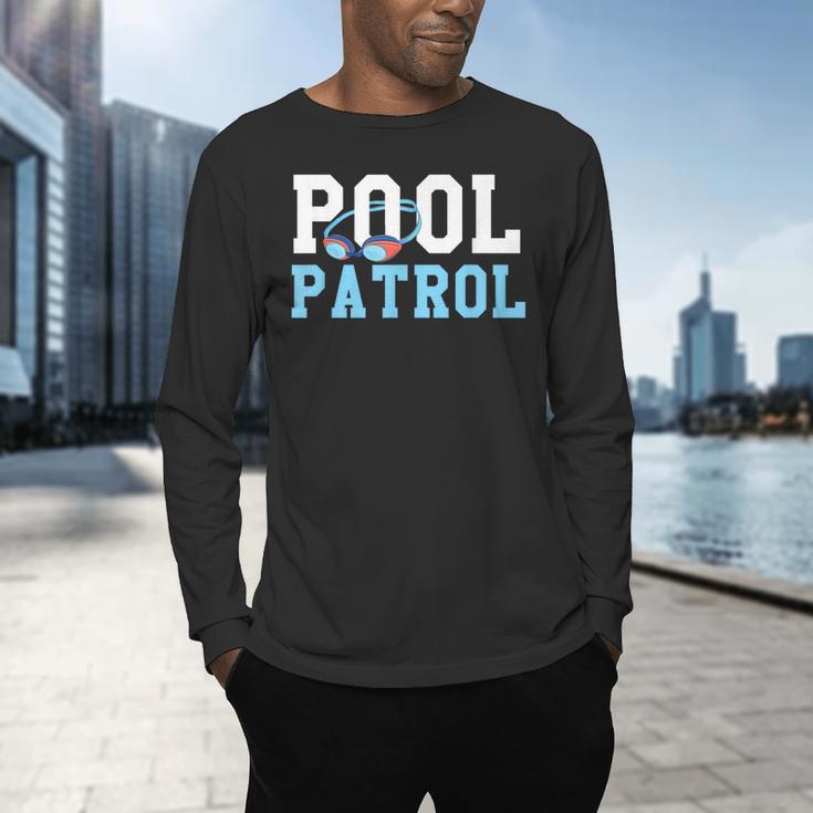 Swimming Swimmer Swim Pool Patrol Coach Dad Men's Long Sleeve T-Shirt