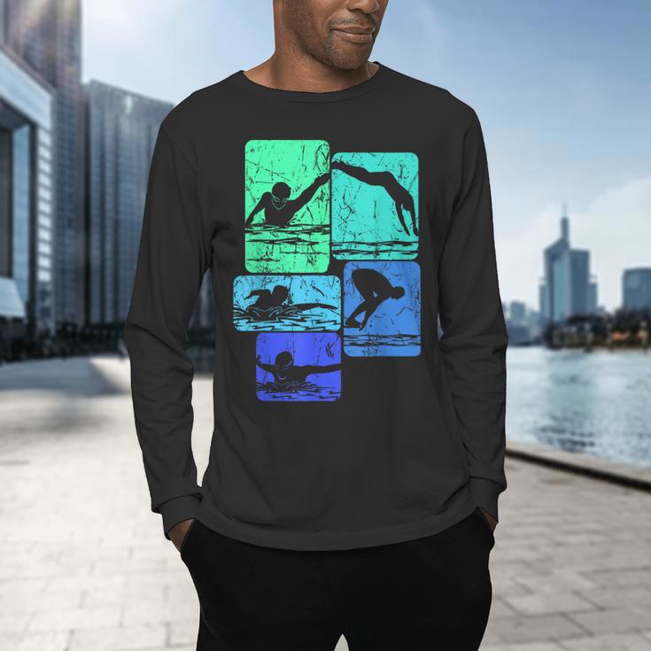 Swimming Swimmers Men's Long Sleeve T-Shirt Swimming Swimmers Men's Long Sleeve T-Shirt