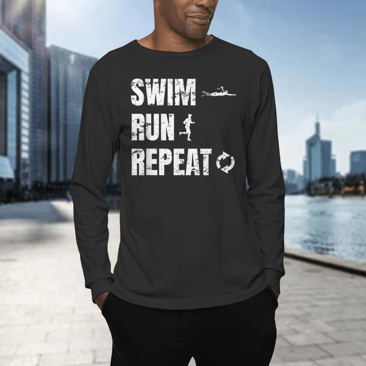 Swimrun Endurance Sports Swimming Running Swim Run Men's Long Sleeve T-Shirt