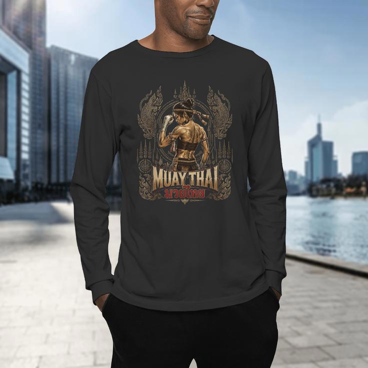 Vintage Muay Thai Chaiya Thai Boxing Fighter Style Men's Long Sleeve T-Shirt Vintage Muay Thai Chaiya Thai Boxing Fighter Style Men's Long Sleeve T-Shirt