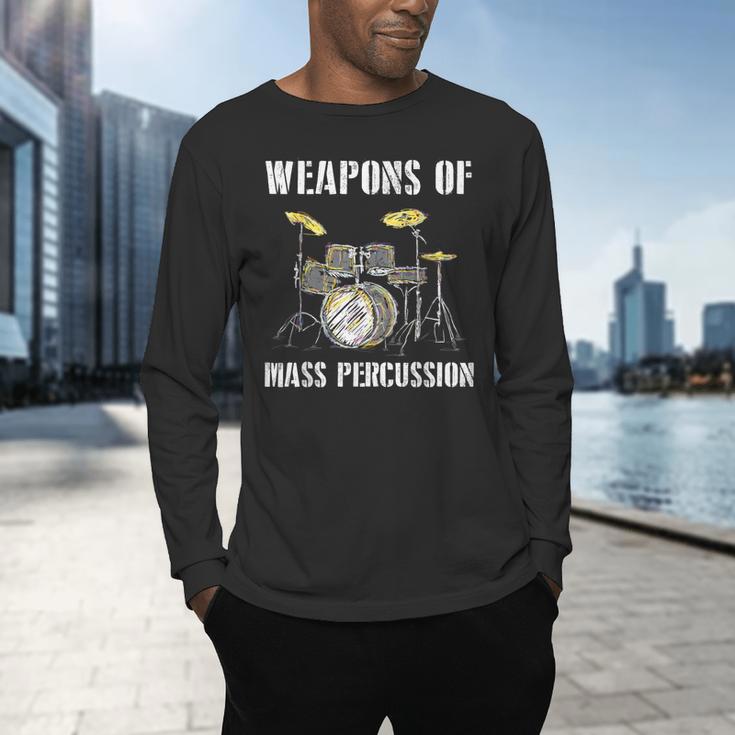 Weapons Of Mass Percussion Band Best Drummer Drum Kit Men's Long Sleeve T-Shirt Weapons Of Mass Percussion Band Best Drummer Drum Kit Men's Long Sleeve T-Shirt