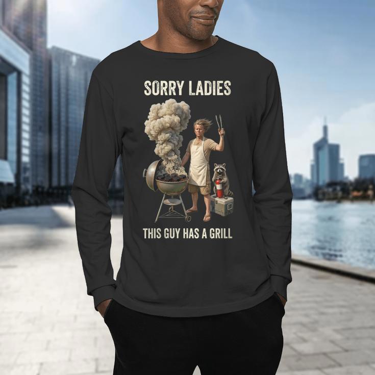 Women's Sorry Ladies This Guy Has A Grill BBQ Dad Men Lover Men's Long Sleeve T-Shirt