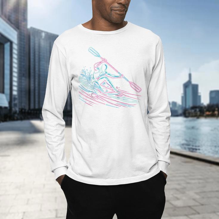 Canoe Canoeing Kayak Paddling Canoeist Raglan Baseball Tee Men's Long Sleeve T-Shirt