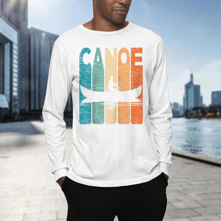 Canoe Vintage Canoeing Retro Canoe Paddling Raglan Baseball Tee Men's Long Sleeve T-Shirt